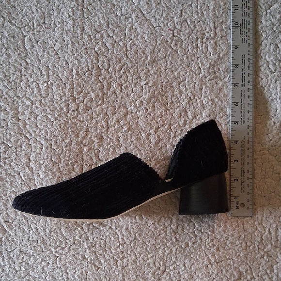 Stricca Black Corduroy Heels with Ring Detail - Picture 7 of 7